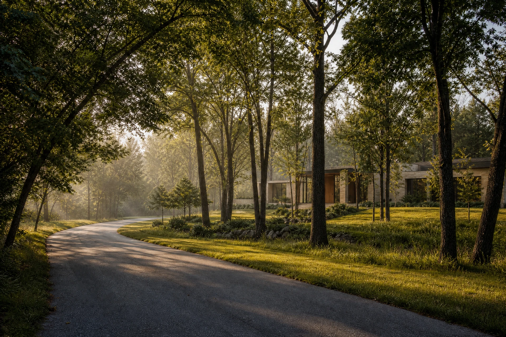 Representative Tyrone wooded road and larger-lot residential setting