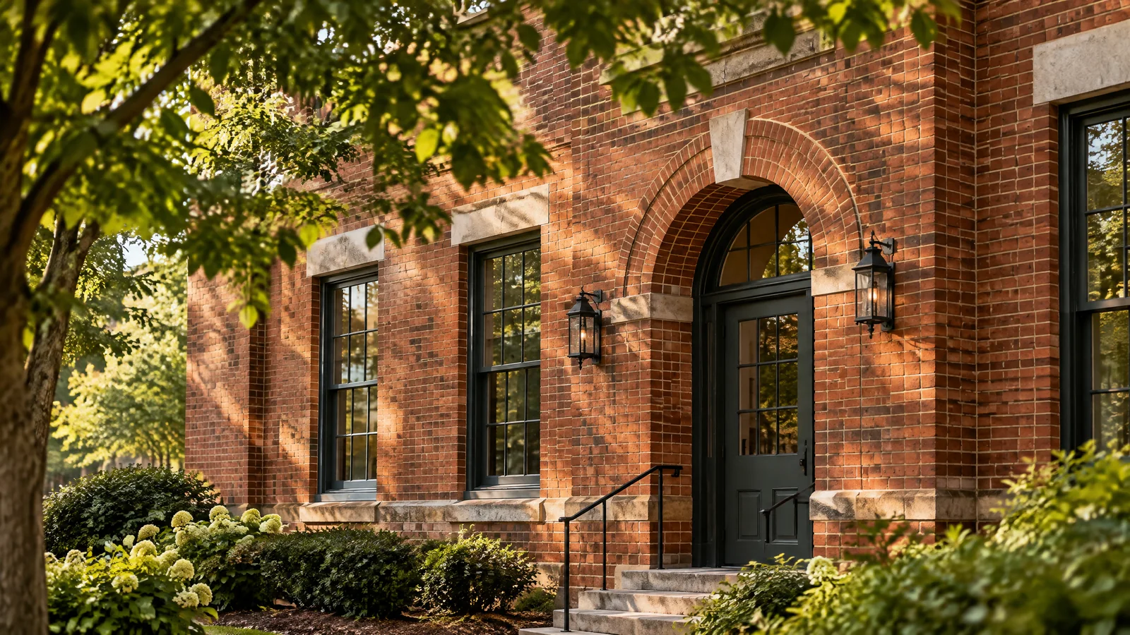 Original brick civic-building detail used as representative Newnan context